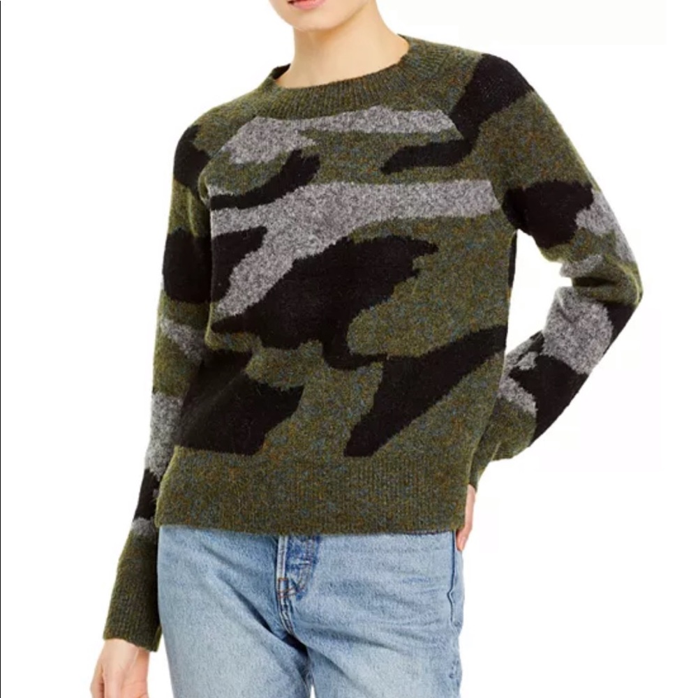 Aqua Camo Print knit Sweater
